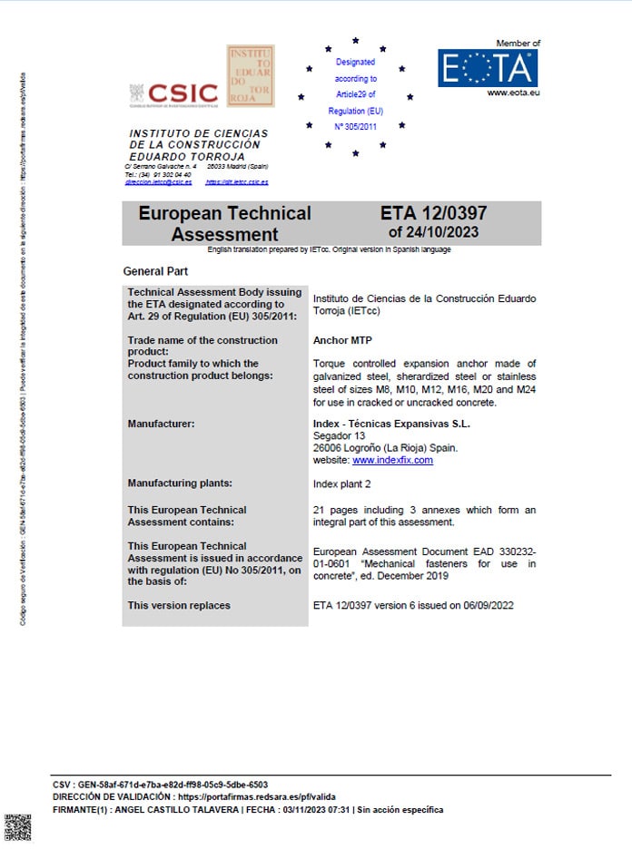 تاییدیه های ETA 